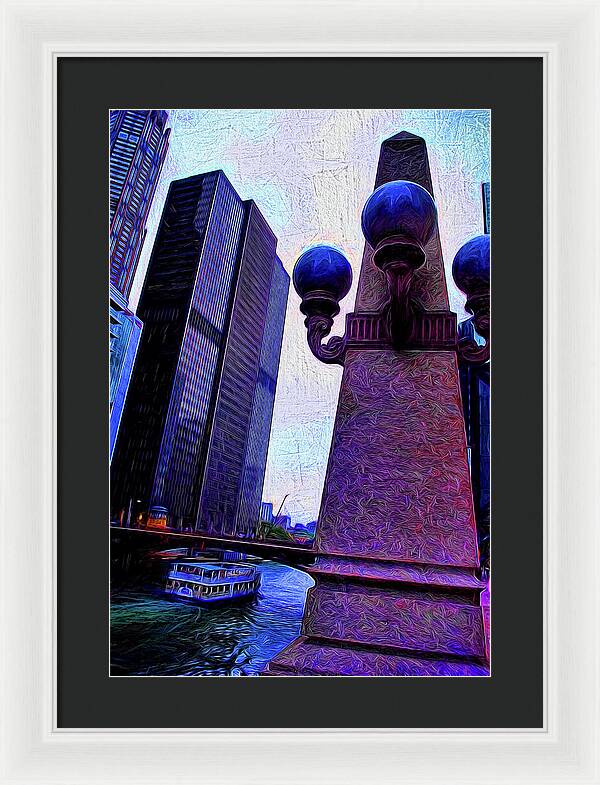 Chicago River Lamp - Framed Print