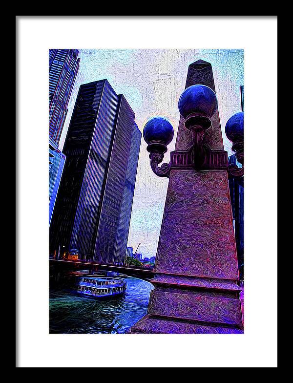 Chicago River Lamp - Framed Print