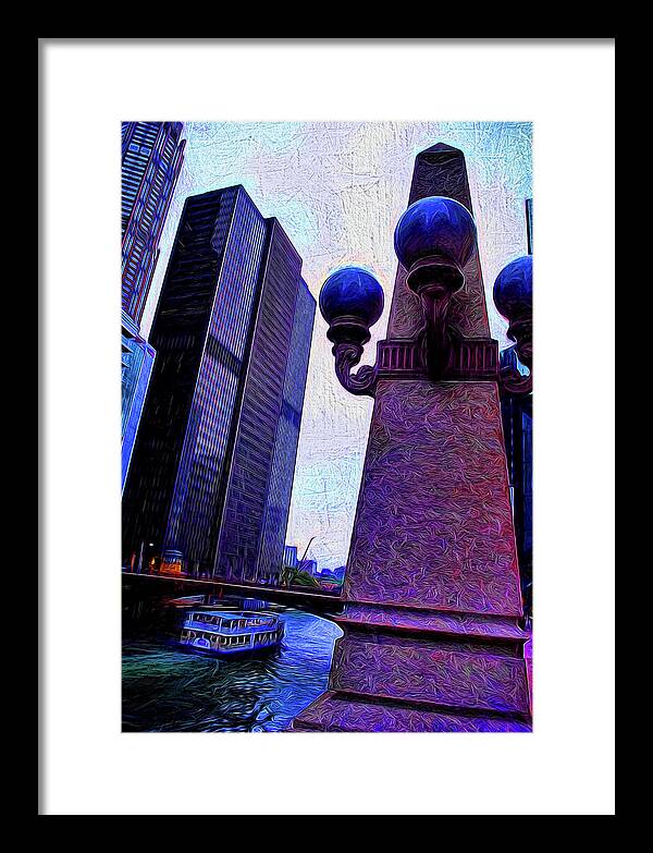 Chicago River Lamp - Framed Print