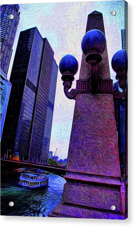 Chicago River Lamp - Acrylic Print