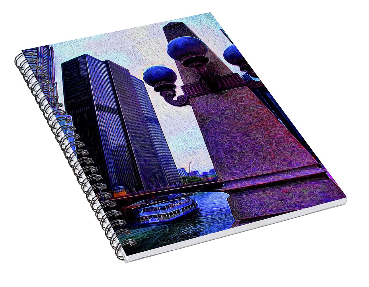 Chicago River Lamp - Spiral Notebook