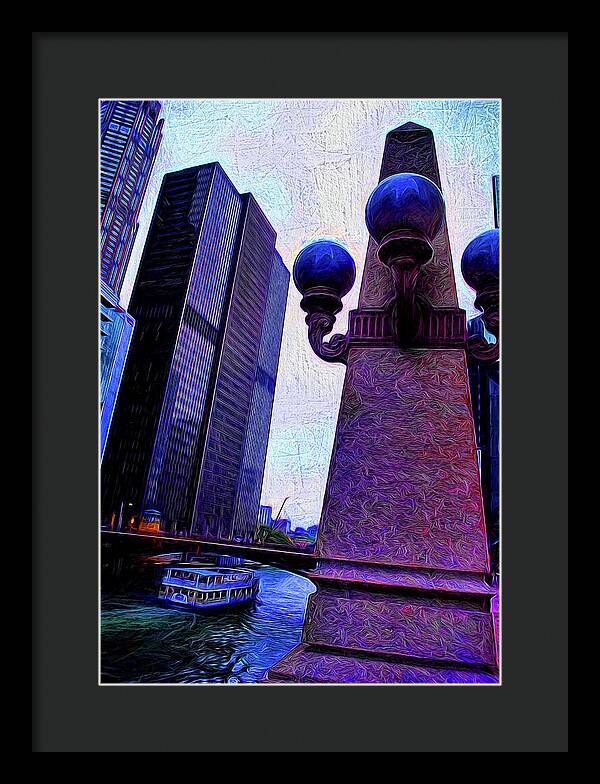 Chicago River Lamp - Framed Print