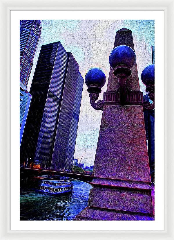 Chicago River Lamp - Framed Print