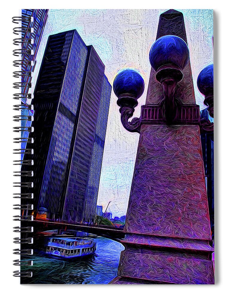 Chicago River Lamp - Spiral Notebook