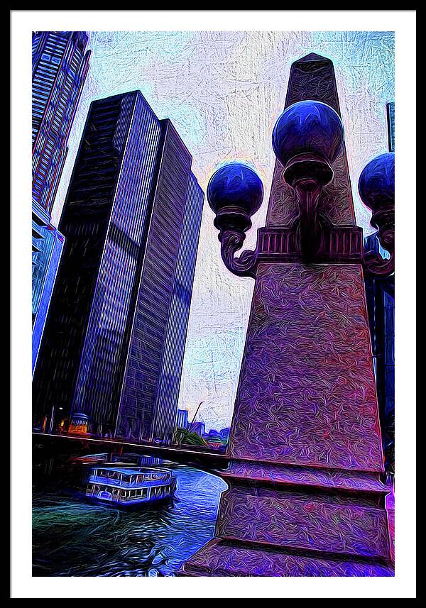 Chicago River Lamp - Framed Print