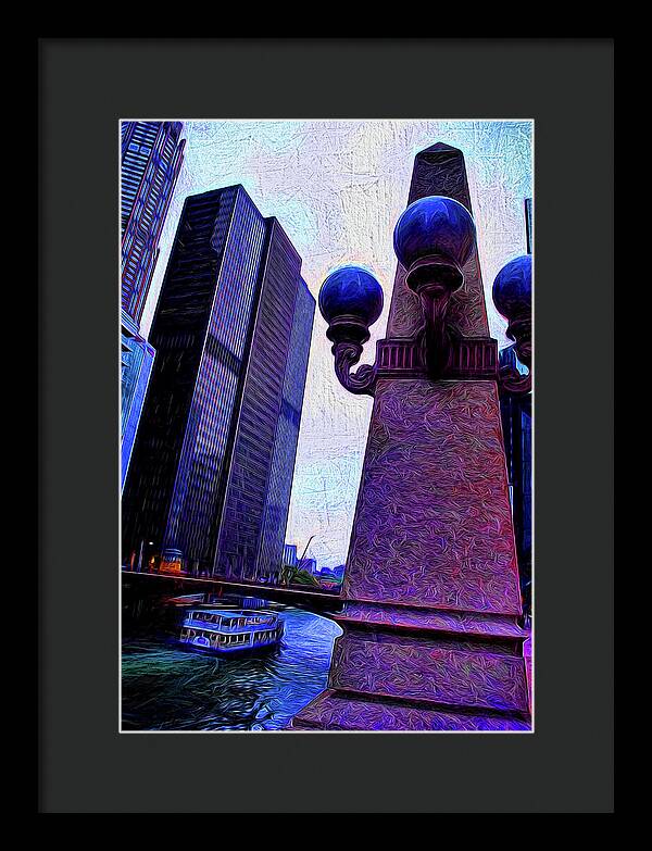 Chicago River Lamp - Framed Print