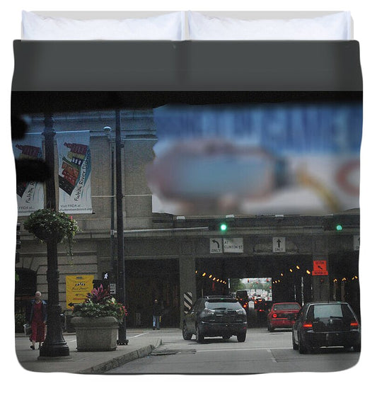 Chicago Traffic Evening - Duvet Cover