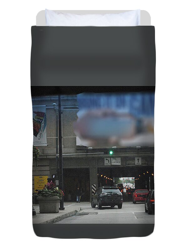 Chicago Traffic Evening - Duvet Cover