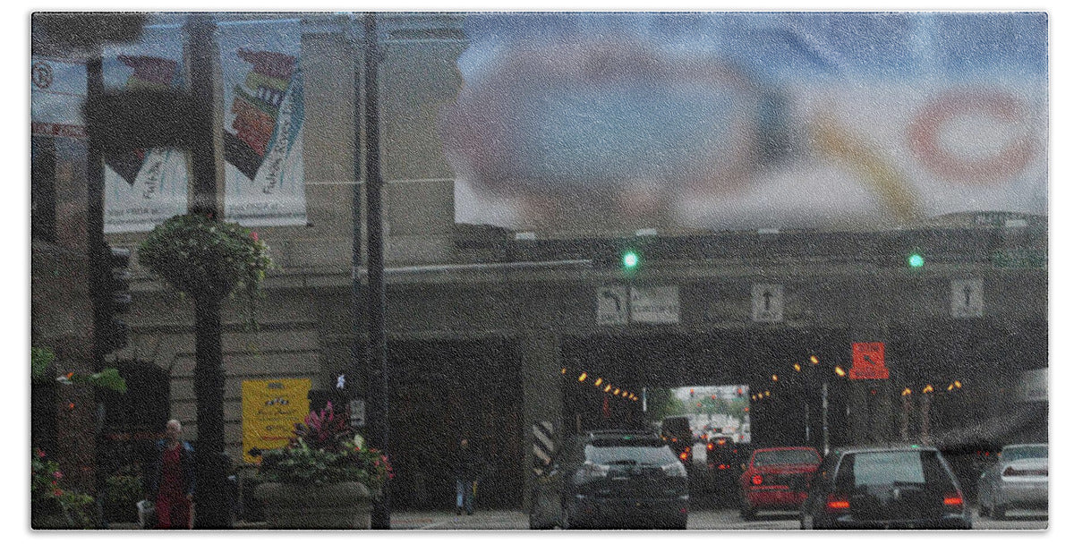 Chicago Traffic Evening - Beach Towel