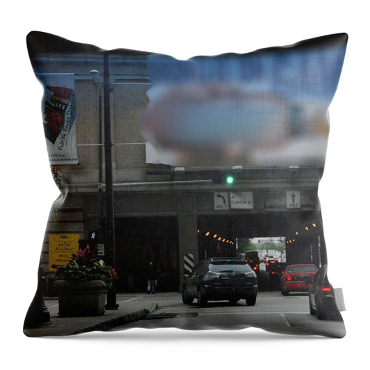 Chicago Traffic Evening - Throw Pillow