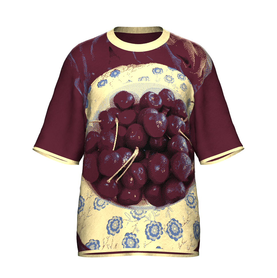 Bowl Of Cherries Crew Neck Knit Short Sleeve Sweater