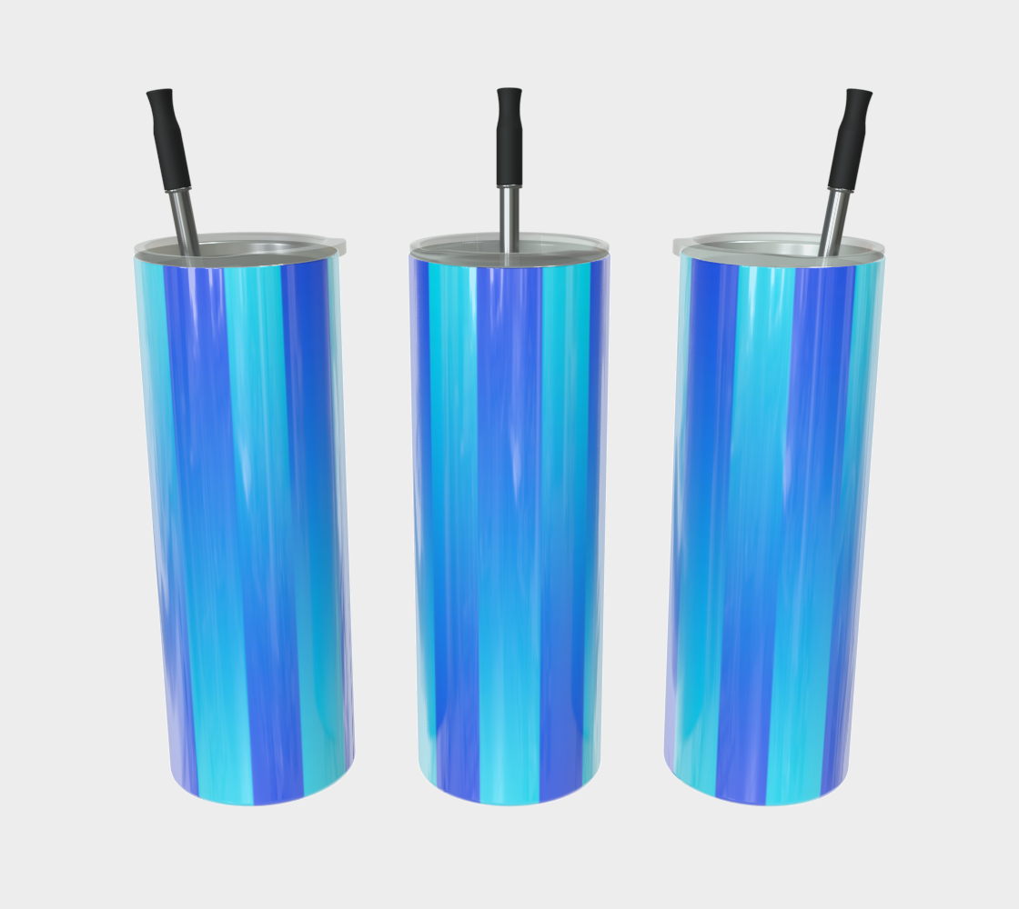 Soft Blue Blend Stripe Stainless Steel Tumbler