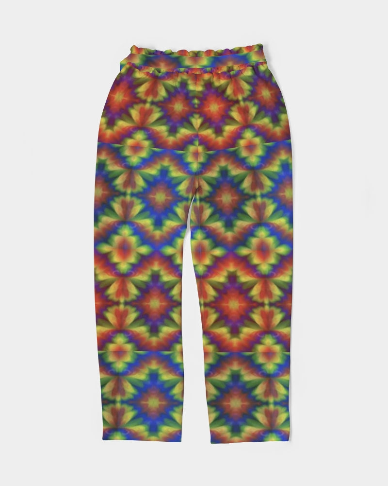 Carnival Kaleidoscope Women's All-Over Print Belted Tapered Pants