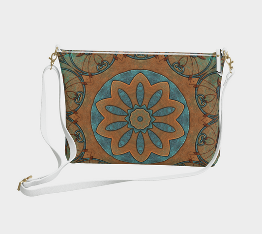 Copper Patina Kaleidoscope Vegan Crossbody Purse