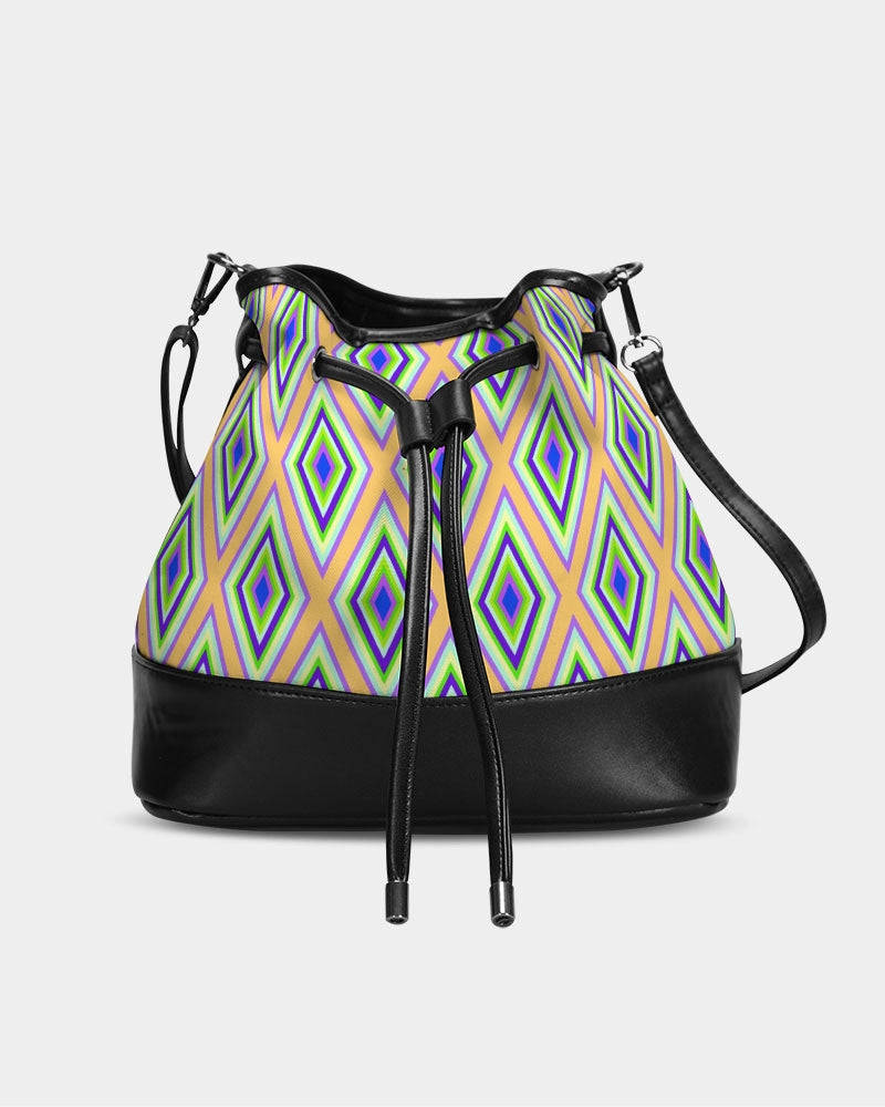 Colorful Diamonds Variation 1 Mini Drawstring Bucket Bag