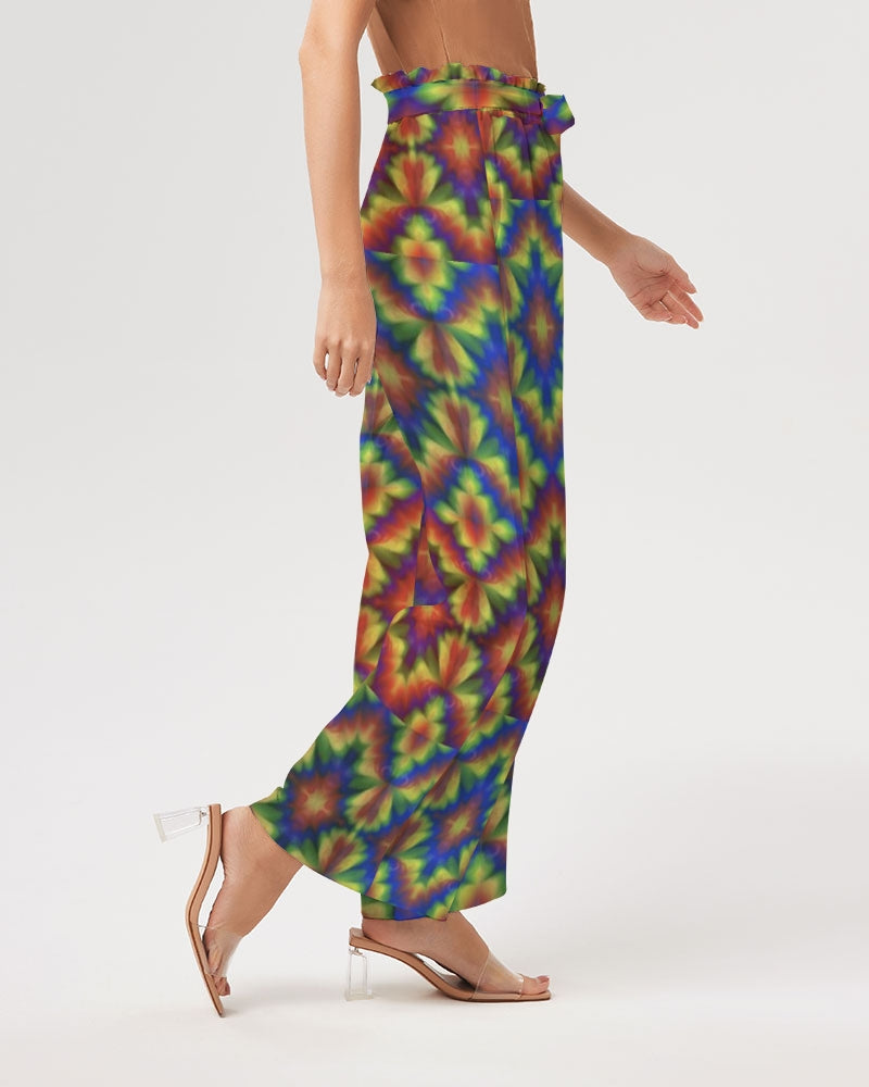 Carnival Kaleidoscope Women's All-Over Print High-Rise Wide Leg Pants