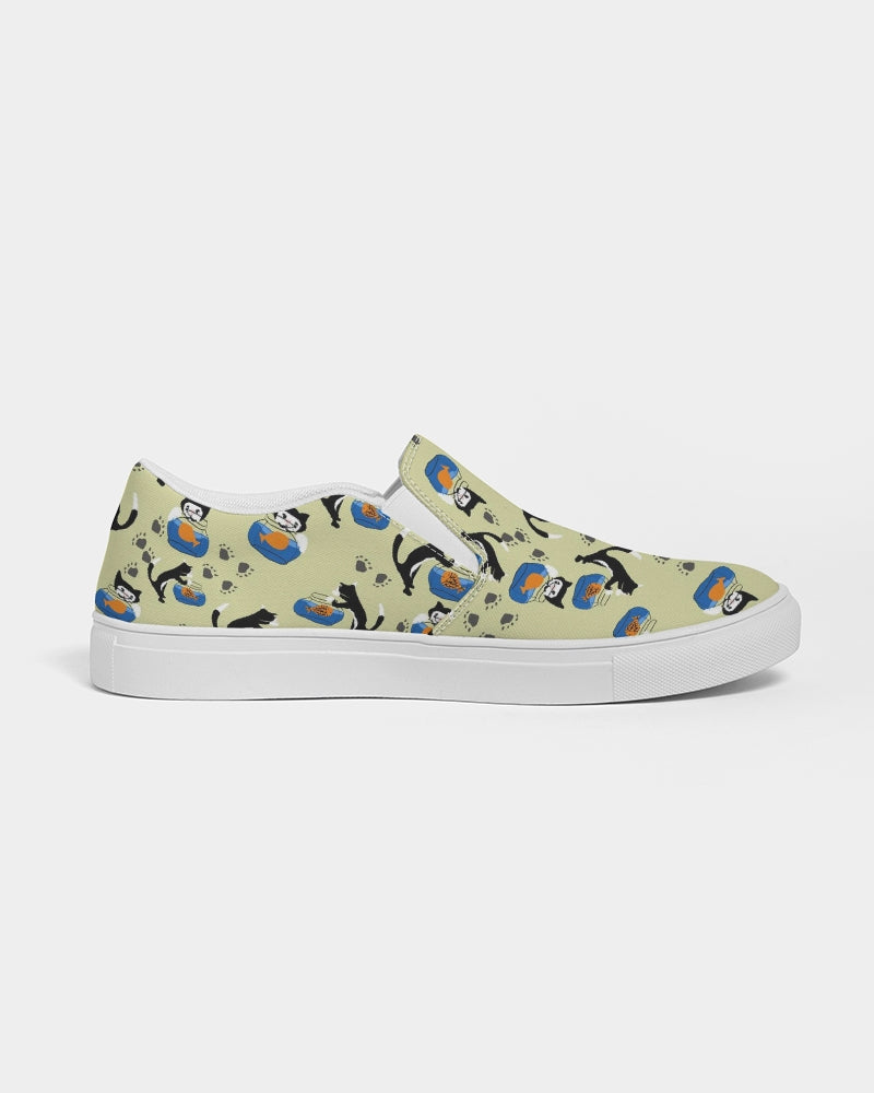 Cat and a Fishbowl Women's Slip-On Canvas Shoe