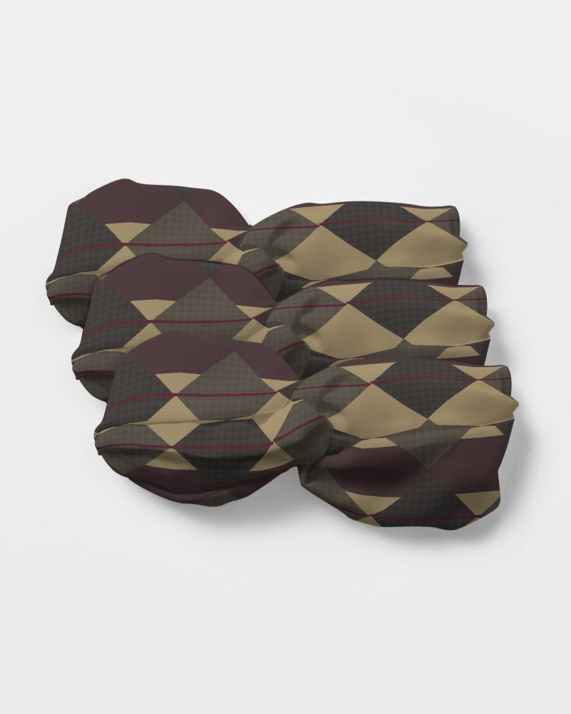 Checkered Brown Plaid Argyle Twist Knot Headband Set