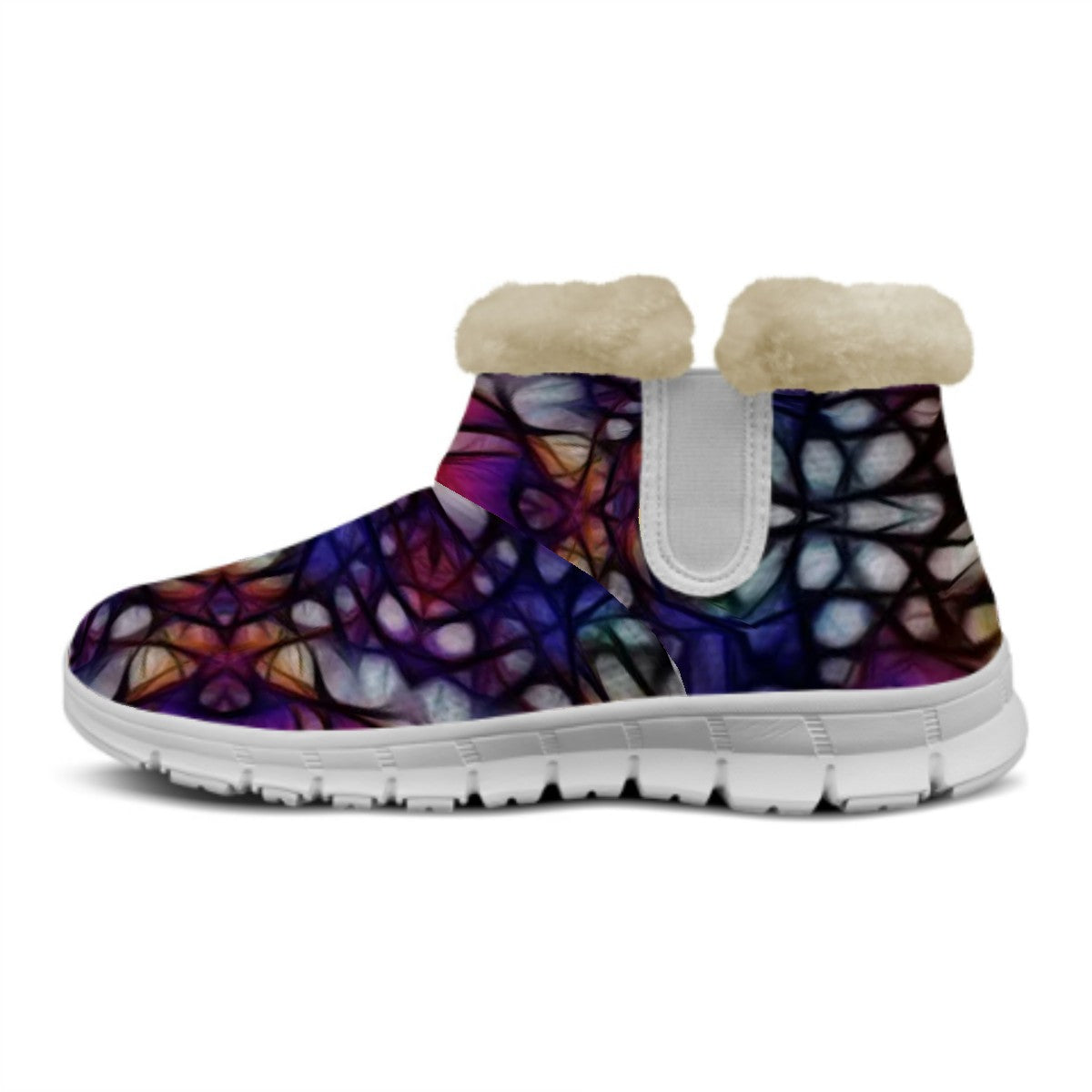 Snow Boots Blue Red Purple Floral Kaleidoscope