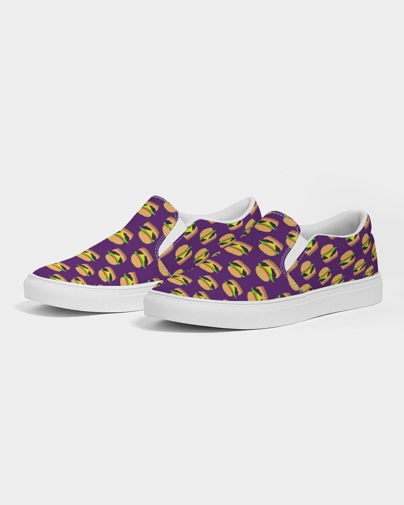 Cheeseburger Pattern Women's Slip-On Canvas Shoe