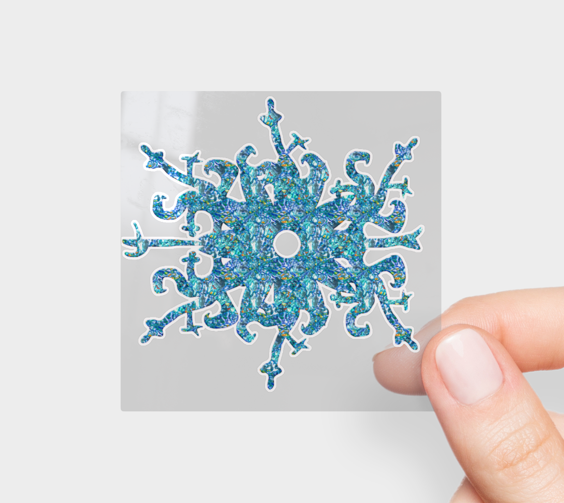 Blue Ice Snowflake Sticker