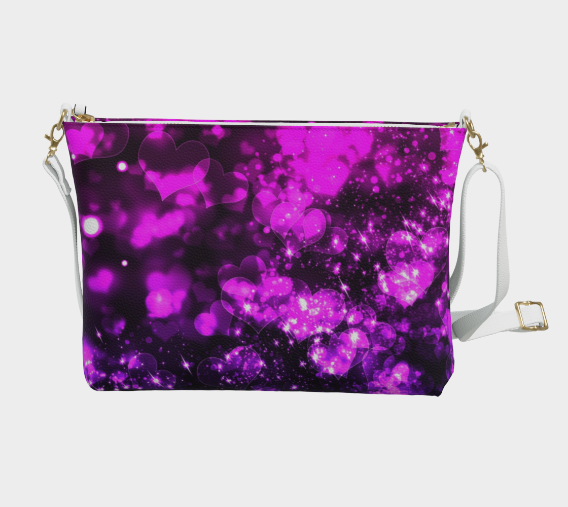 Bokeh Hearts Vegan Crossbody Purse