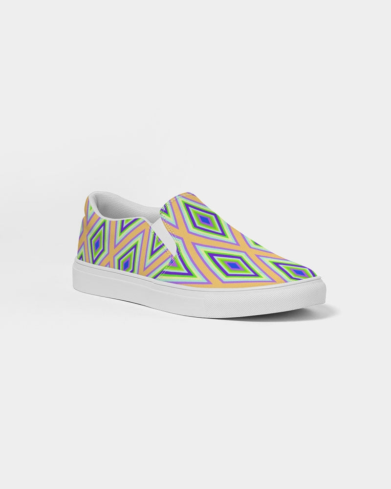 Colorful Diamonds Variation 1 Women's Slip-On Canvas Shoe