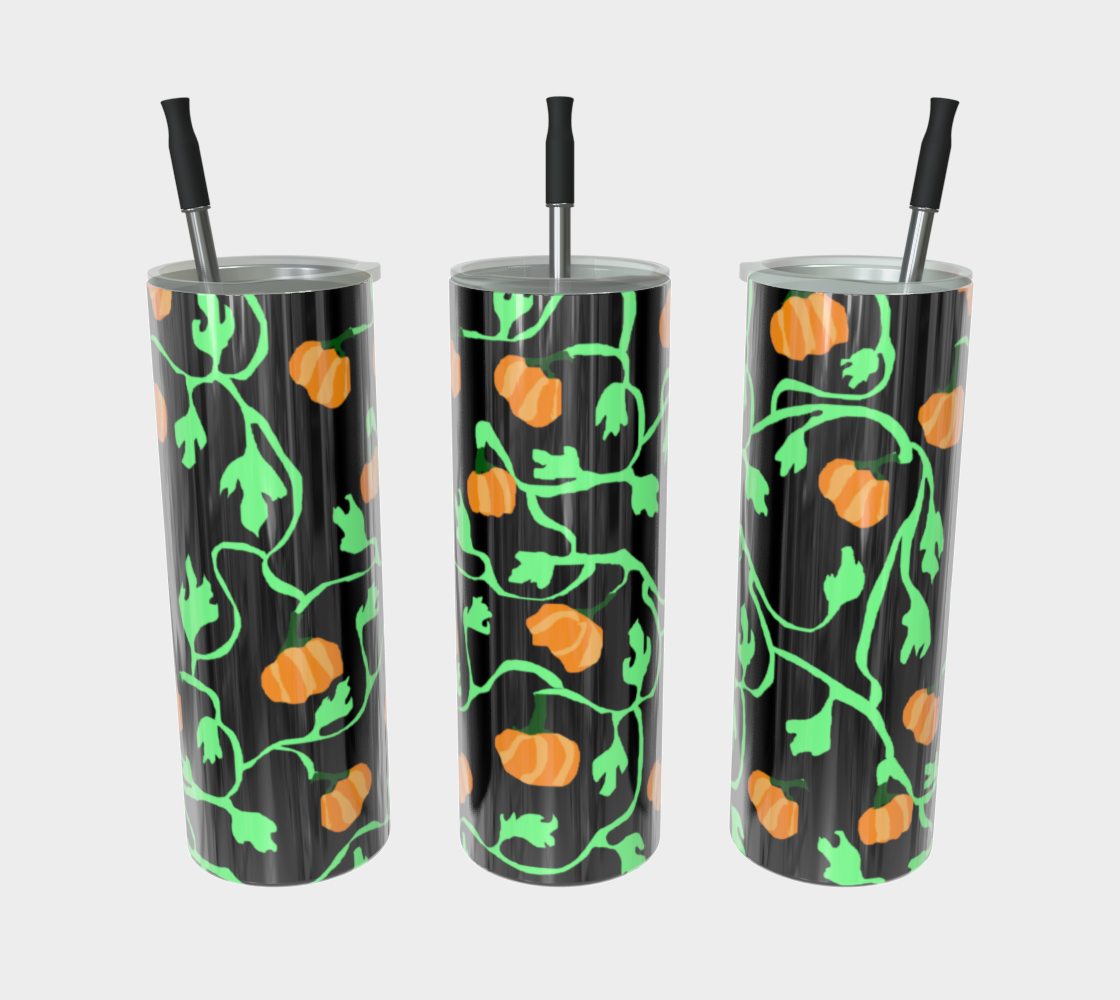 Pumpkin and Vines Stainless Steel Tumbler