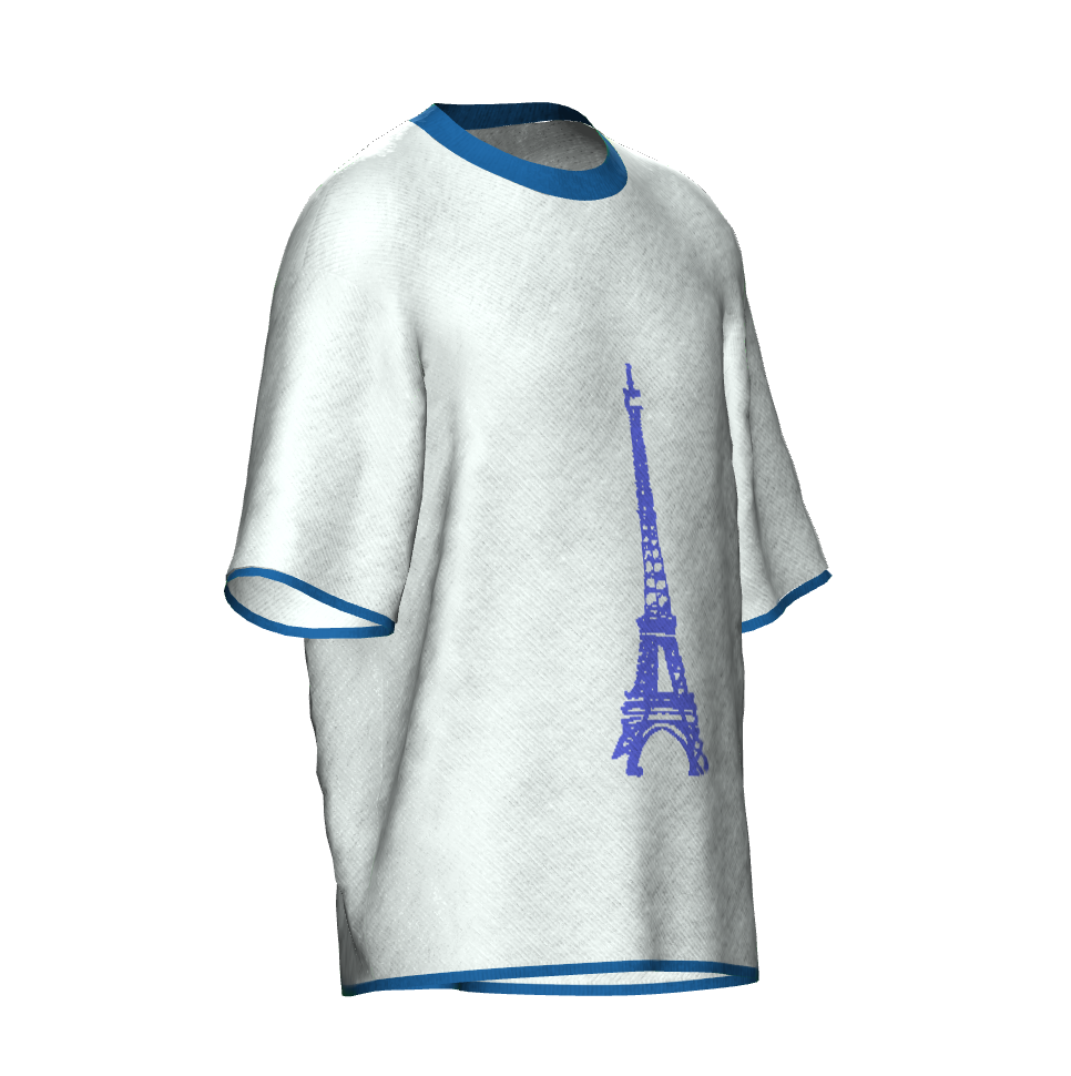 Eiffel Tower Crew Neck Knit Sweater Shortsleeve