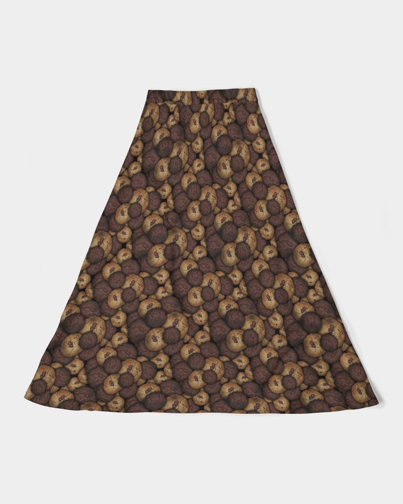 Chocolate Chip Cookies Women's All-Over Print A-Line Midi Skirt