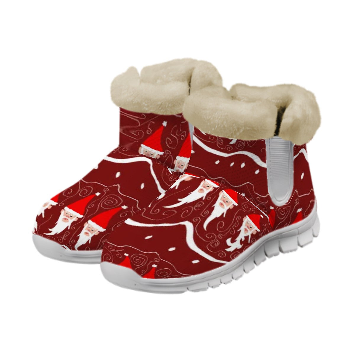 Snow Boots Bearded Santa Pattern