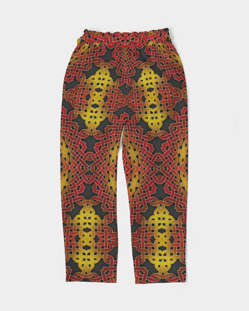 Celtic Orange Spiral Women's All-Over Print Belted Tapered Pants