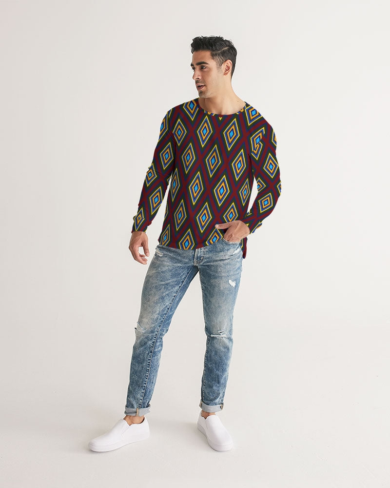 Colorful Diamonds Men's All-Over Print Long Sleeve Tee