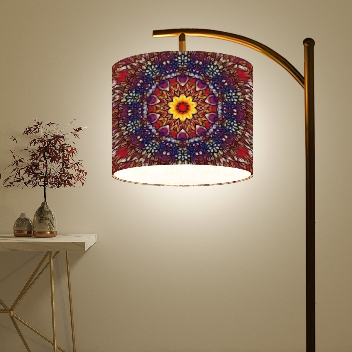 Arc Floor Lamp (Made in USA) Blue Red Purple Kaleidoscope