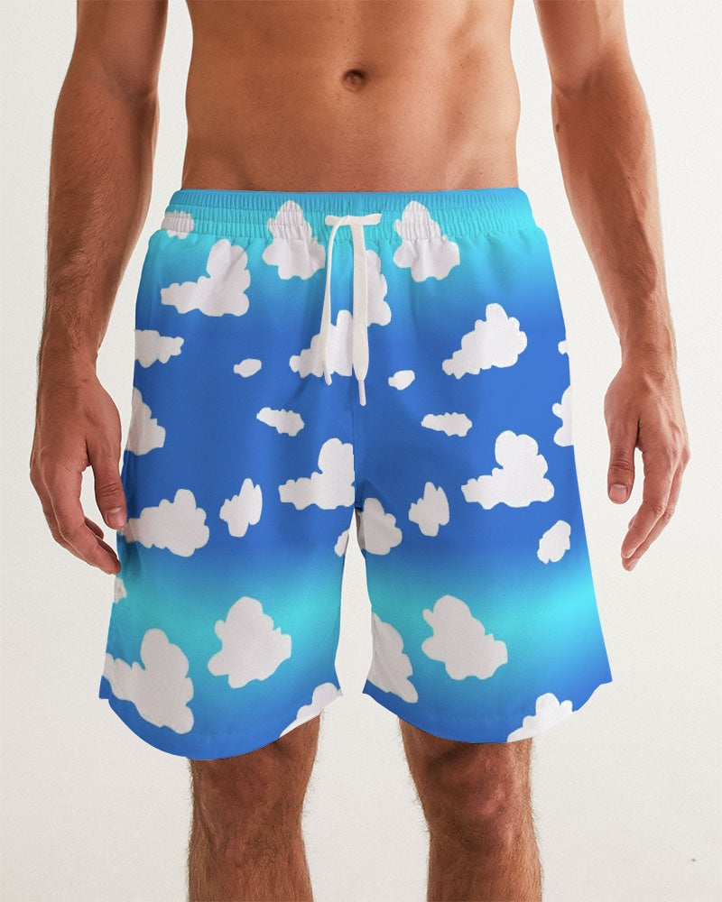 Clouds Pattern Men's All-Over Print Swim Trunk