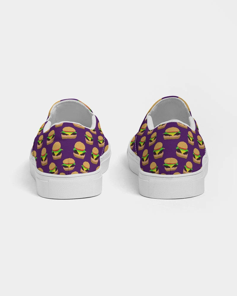 Cheeseburger Pattern Women's Slip-On Canvas Shoe