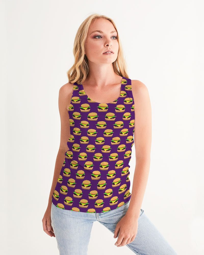 Cheeseburger Pattern Women's All-Over Print Tank