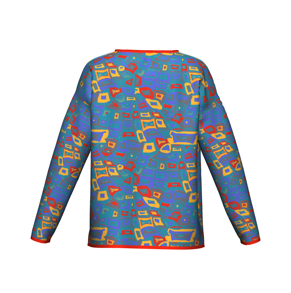 Wavy Squares Pattern Sweater