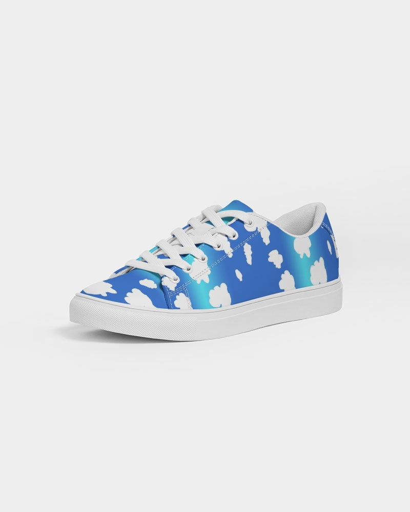 Clouds Pattern Women's Faux-Leather Sneaker