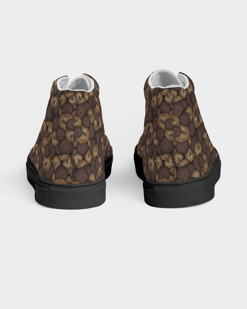 Chocolate Chip Cookies Women's Hightop Canvas Shoe - Black