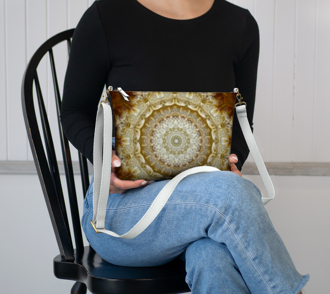 Gold Cloud Kaleidoscope Vegan Crossbody Purse