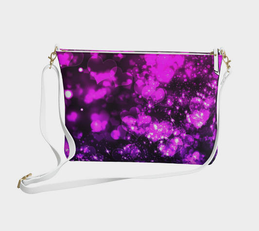 Bokeh Hearts Vegan Crossbody Purse