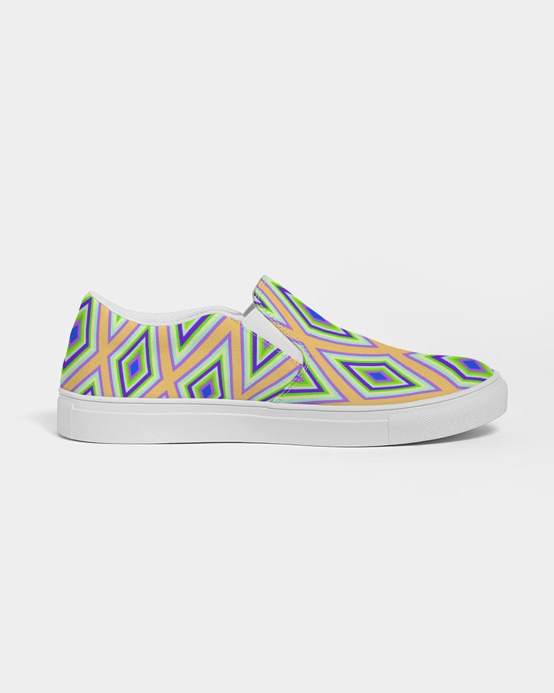 Colorful Diamonds Variation 1 Women's Slip-On Canvas Shoe