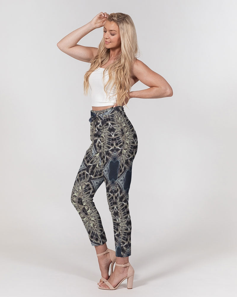 Cathedral Kaleidoscope Women's All-Over Print Belted Tapered Pants