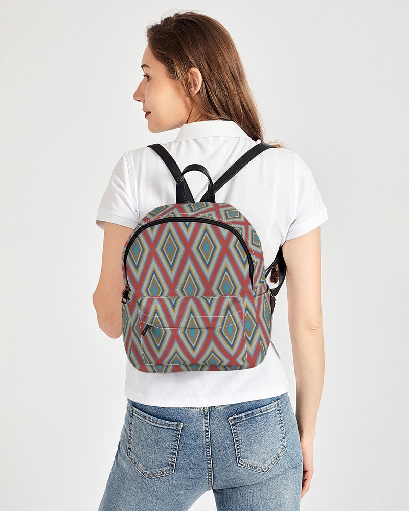 Colorful Diamonds Variation 3 Mini Canvas Backpack