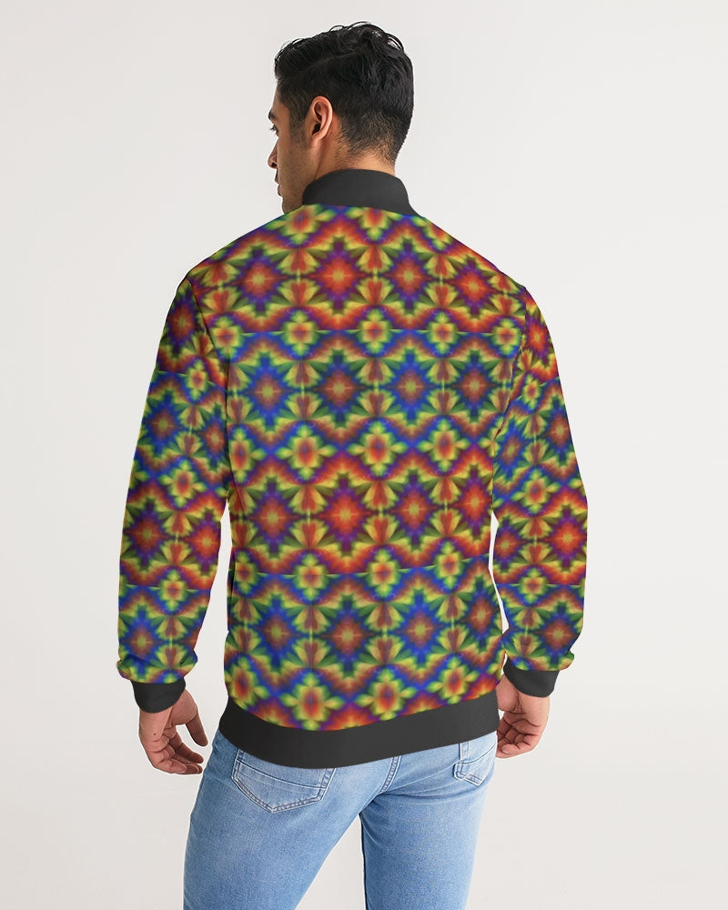 Carnival Kaleidoscope Men's All-Over Print Stripe Sleeve Track Jacket