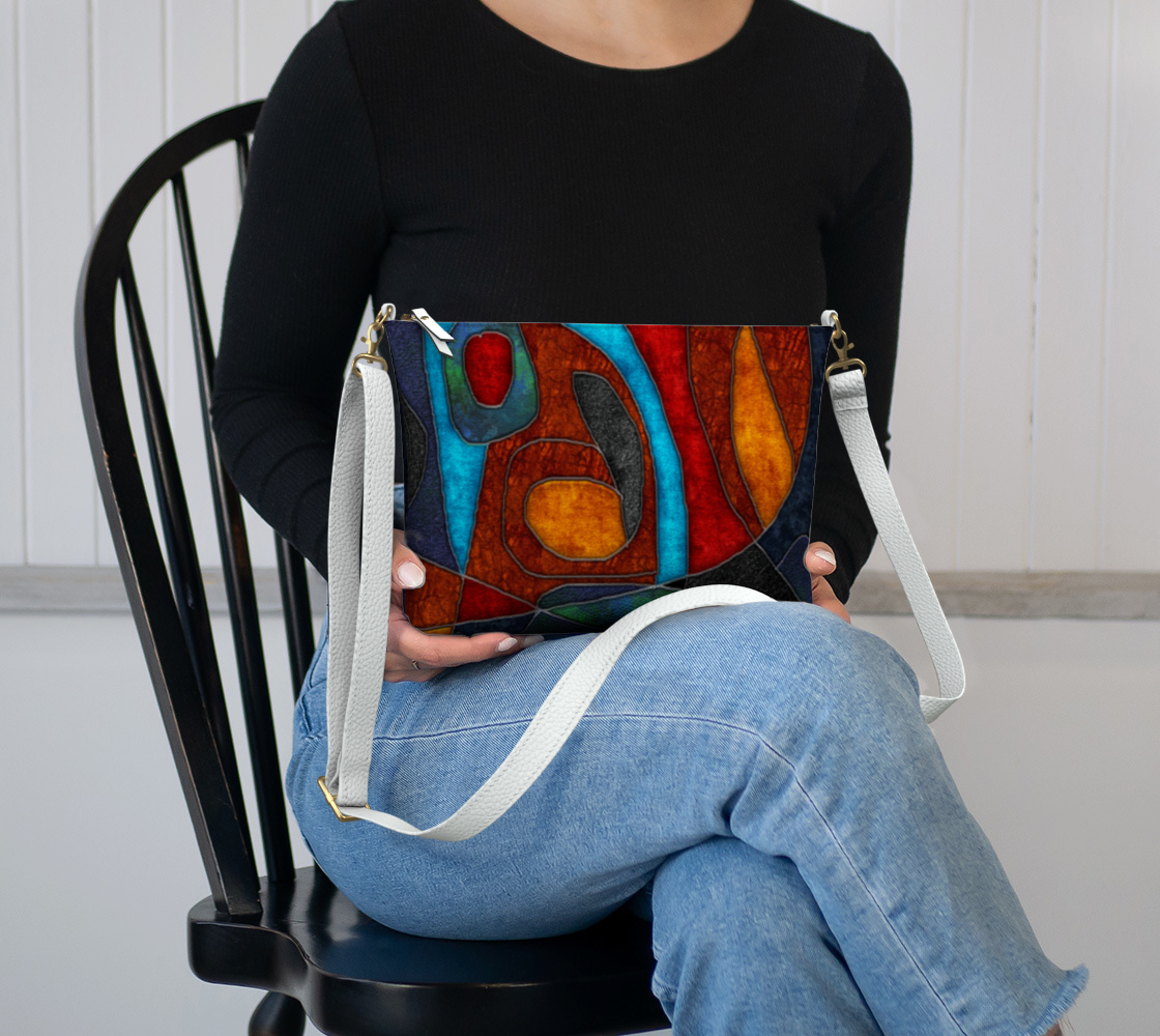 Abstract With Heart Vegan Crossbody Purse