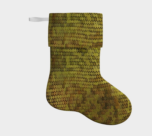 Golden Dragon Scales Christmas Stocking