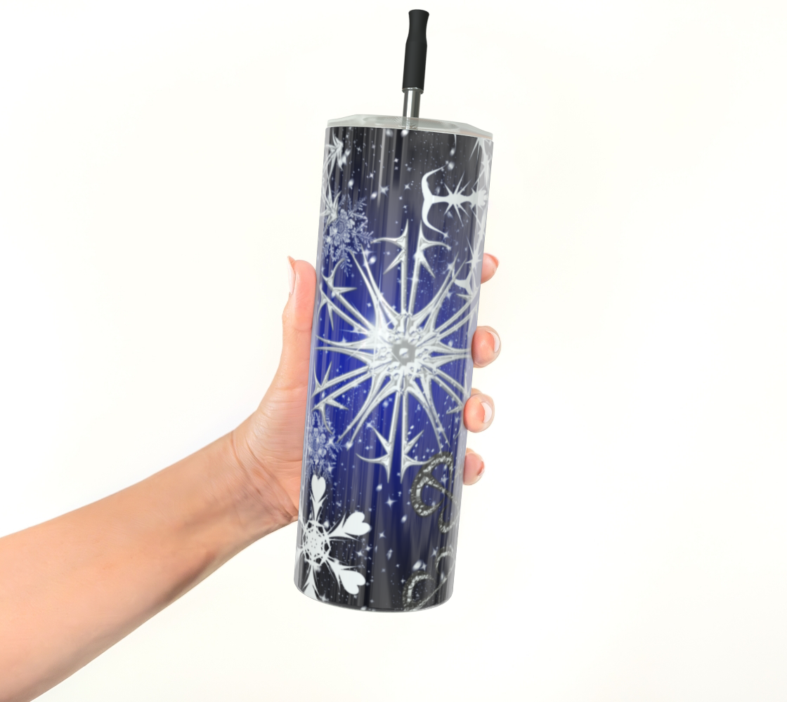 Snowflakes at Night Stainless Steel Tumbler