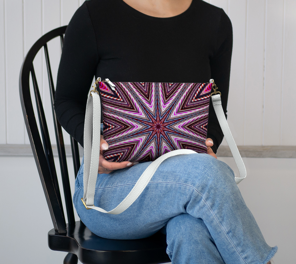 Candy Cane Kaleidoscope Vegan Crossbody Purse